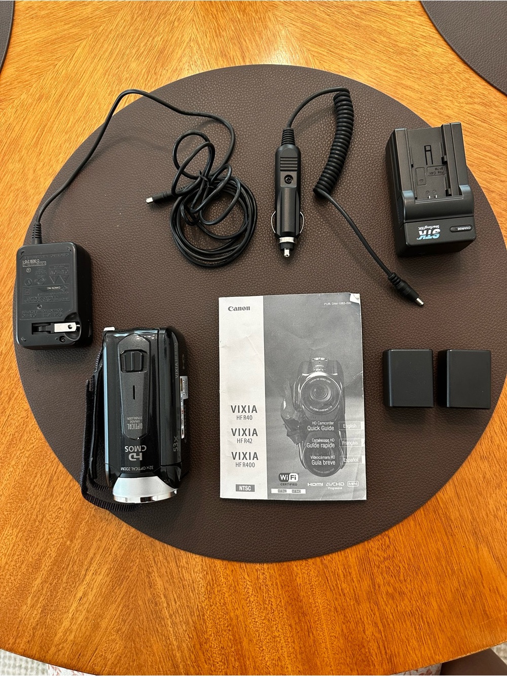 Canon VIXIA HF R40 Black Camcorder with Dual Batteries & Chargers